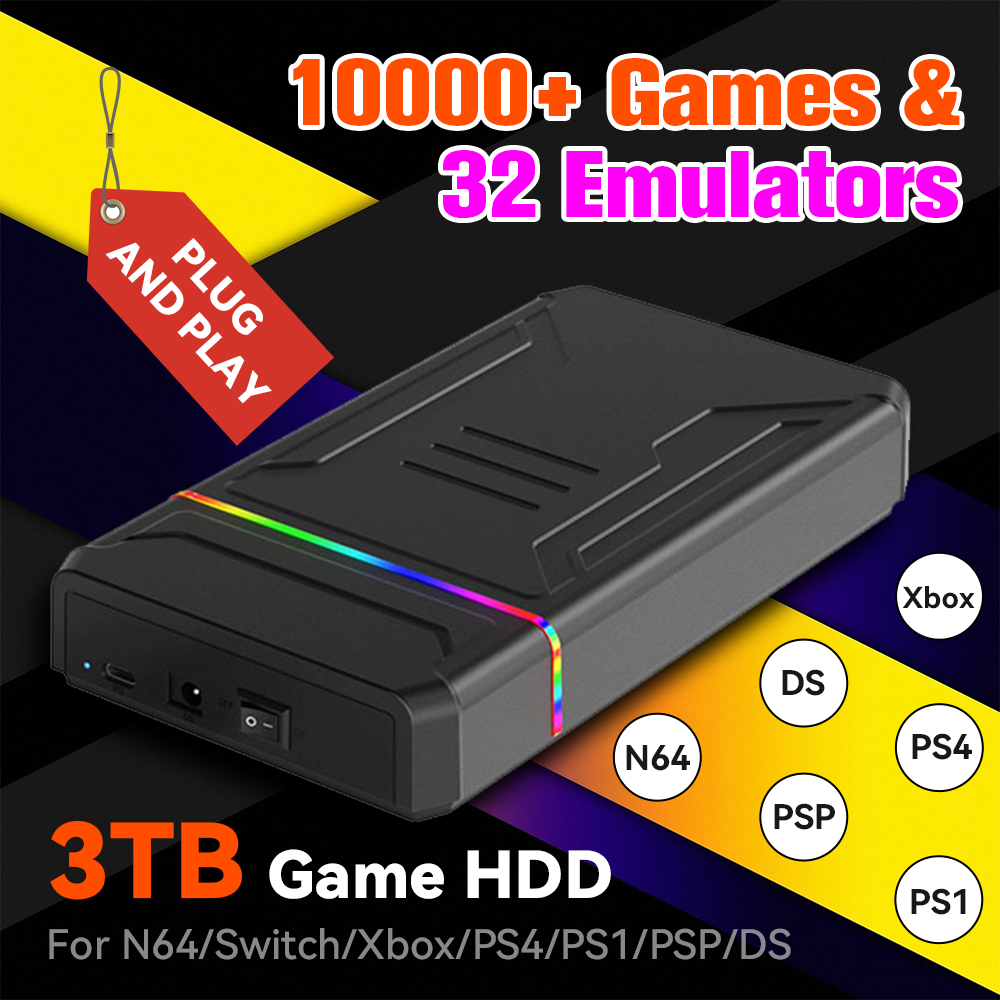 3TB External Retro Game HDD Em - Retro Gaming Hard Drive ulasan dan harga