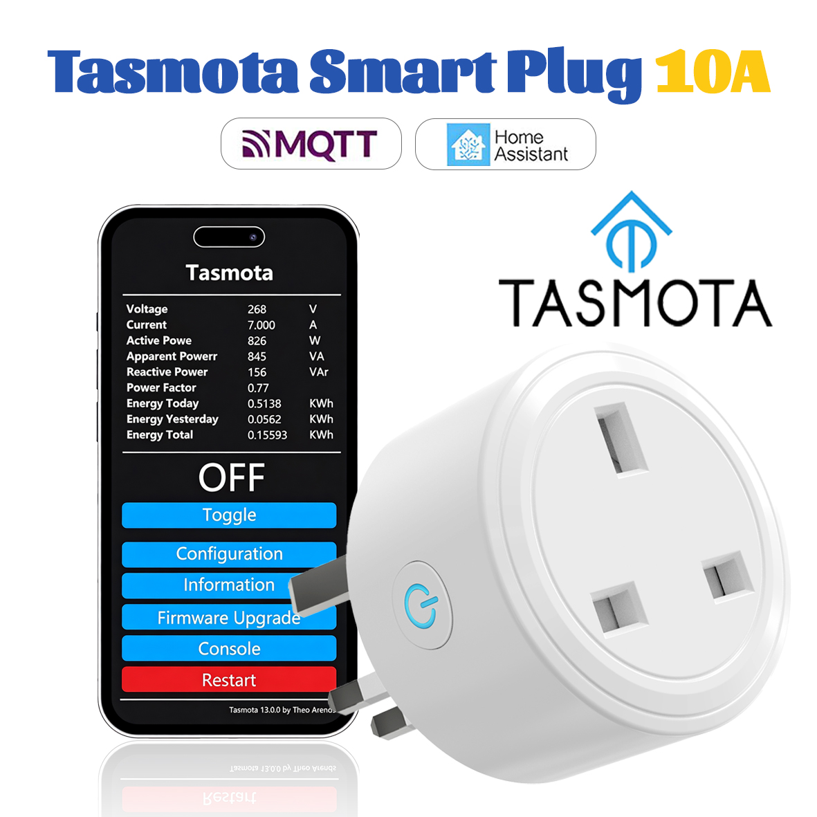 Tasmota UK Smart Plug 16A 20A  - Crt Monitor Stand ulasan dan harga