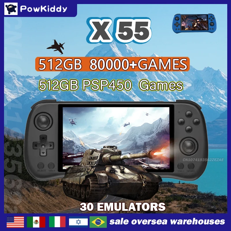 80000Games 512G POWKIDDY X55 5 - Retro Gaming Best Console ulasan dan harga