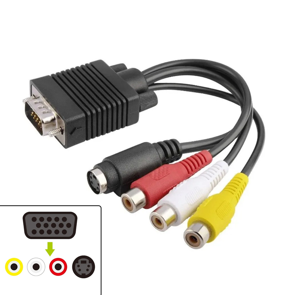 VGA to S-Video 3 RCA Composite - Composite Rca Cable ulasan dan harga