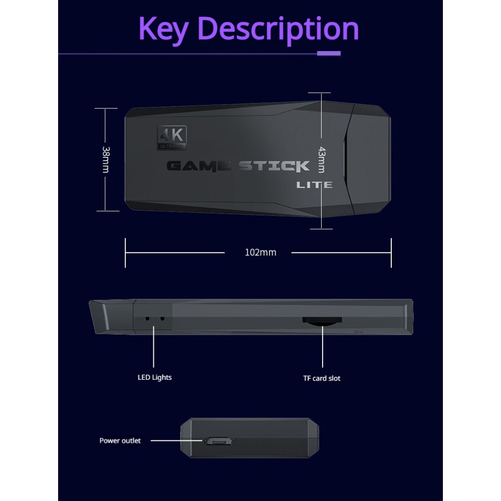Portable 4K Retro Game Stick C - Retro Gaming Best Console ulasan dan harga