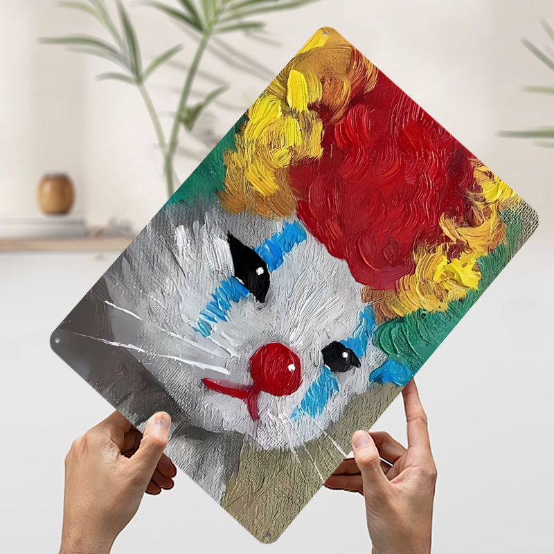Sad Clown Cat Painting Tinplat - Retro Gaming Gadgets ulasan dan harga