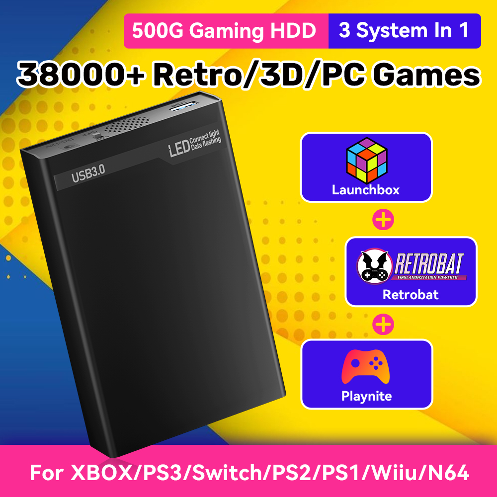 Mix500G Portable Game Hard Dri - Retro Gaming Hard Drive ulasan dan harga