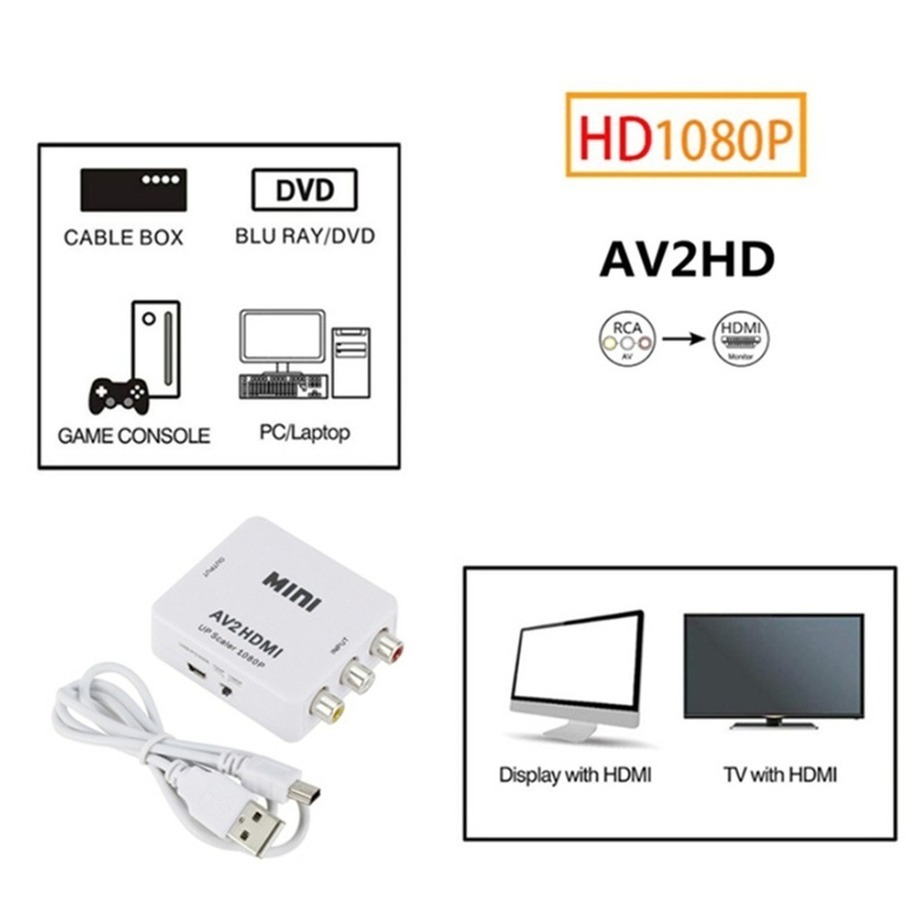 RCA AV To HDMI-compatible Comp - Composite Rca Cable ulasan dan harga