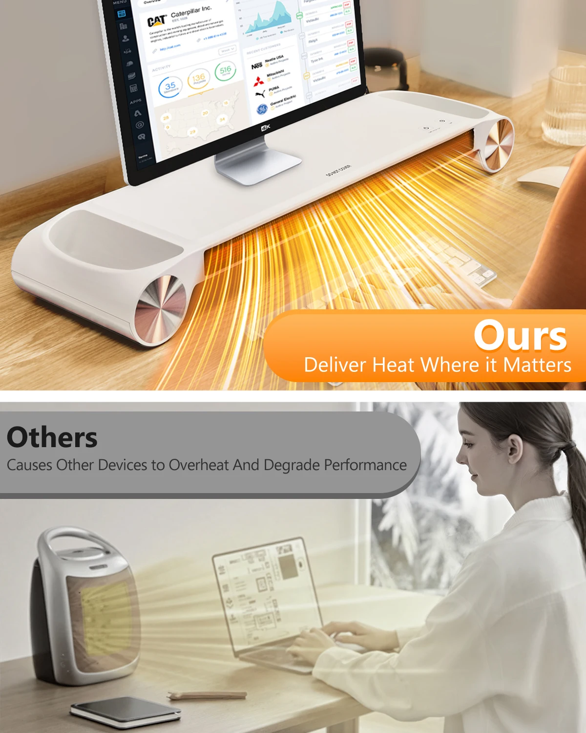 Eary 330W Desktop Space Heater - Crt Monitor Stand ulasan dan harga