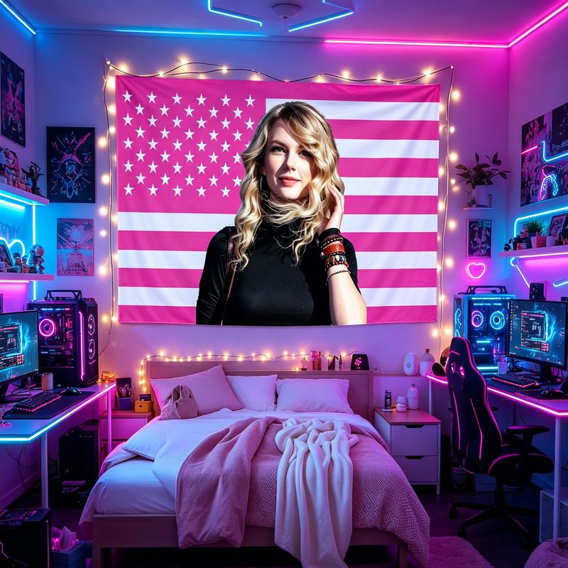 VIKAMA American Flag Female Si - Retro Gaming Room ulasan dan harga