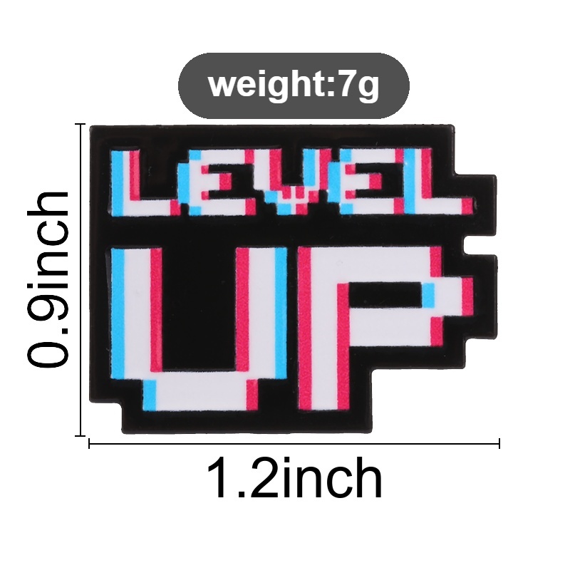 Level Up Glitch Pixel Badge Re - Retro Gaming Style ulasan dan harga