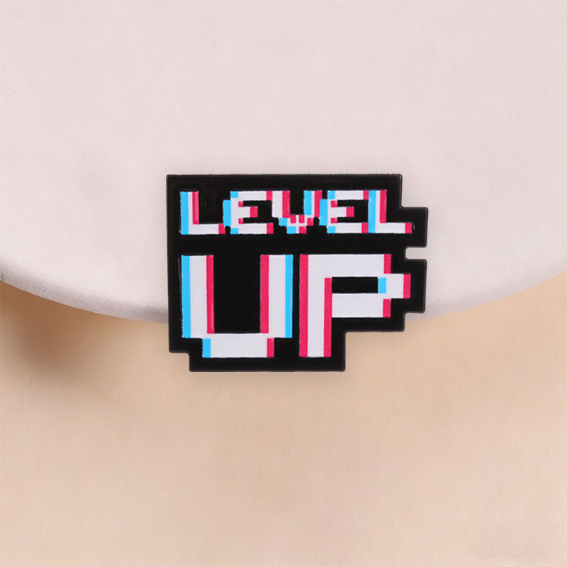 Level Up Glitch Pixel Badge Re - Retro Gaming Style ulasan dan harga