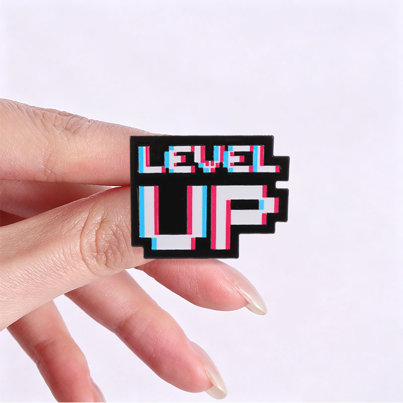 Level Up Glitch Pixel Badge Re - Retro Gaming Style ulasan dan harga