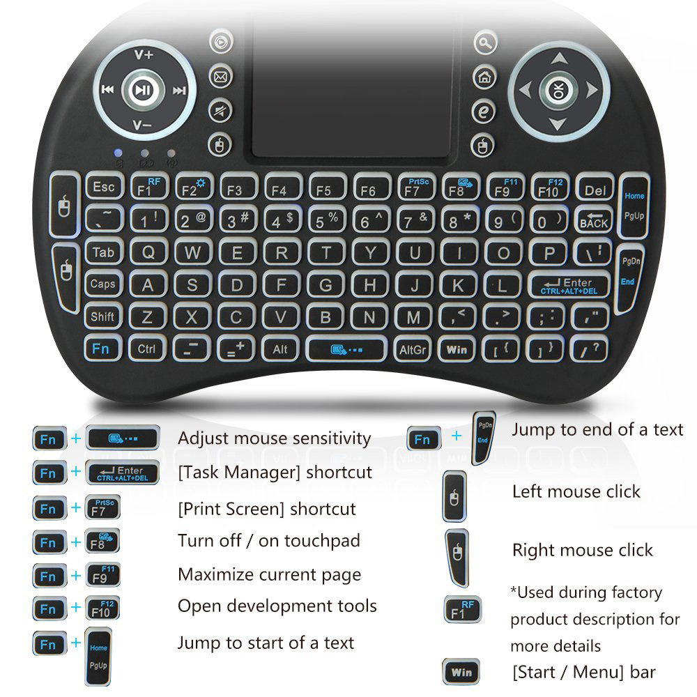 Backlit Mini Wireless Keyboard - Retro Gaming Corps ulasan dan harga