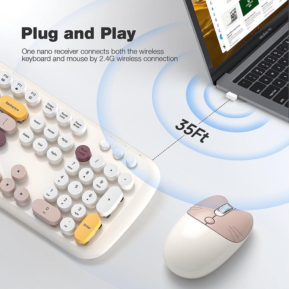 MOFII Wireless Keyboard and Mo - Retro Gaming Kc ulasan dan harga